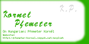 kornel pfemeter business card